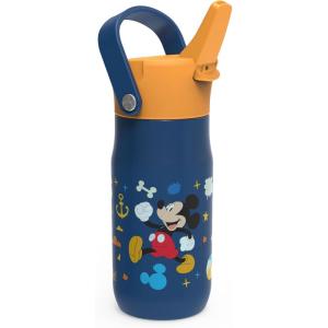 imageZak Designs Harmony Star Wars The Mandalorian Kid Water Bottle for Travel or At Home 14oz Recycled Stainless Steel is LeakProof When Closed and Vacuum Insulated Baby Yoda GroguMickey Mouse