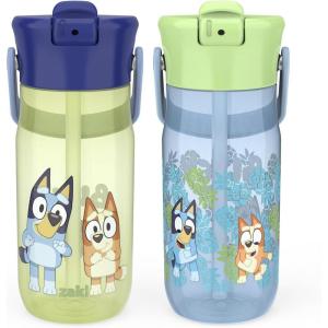imageZak Designs Harmony Star Wars The Mandalorian Kid Water Bottle for Travel or At Home 14oz Recycled Stainless Steel is LeakProof When Closed and Vacuum Insulated Baby Yoda GroguBluey