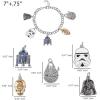 imageSALLY ROSE Star Wars Charm Bracelet for Women Official License 7quot 75quot Star Wars Bracelet with 5 Unique Charms