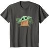 imageStar Wars Grogu and Lucky Green Shamrocks St Patricks Day TShirtAsphalt Grey