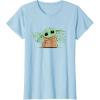 imageStar Wars Grogu and Lucky Green Shamrocks St Patricks Day TShirtBaby Blue