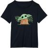 imageStar Wars Grogu and Lucky Green Shamrocks St Patricks Day TShirtBlack