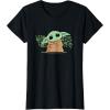 imageStar Wars Grogu and Lucky Green Shamrocks St Patricks Day TShirtBlack