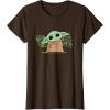 imageStar Wars Grogu and Lucky Green Shamrocks St Patricks Day TShirtBrown