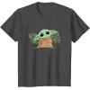 imageStar Wars Grogu and Lucky Green Shamrocks St Patricks Day TShirtDark Heather Grey
