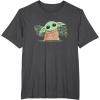 imageStar Wars Grogu and Lucky Green Shamrocks St Patricks Day TShirtDark Heather Grey