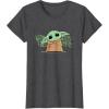 imageStar Wars Grogu and Lucky Green Shamrocks St Patricks Day TShirtDark Heather Grey
