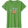 imageStar Wars Grogu and Lucky Green Shamrocks St Patricks Day TShirtGrass Green