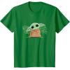 imageStar Wars Grogu and Lucky Green Shamrocks St Patricks Day TShirtKelly Green