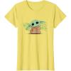 imageStar Wars Grogu and Lucky Green Shamrocks St Patricks Day TShirtLemon Yellow