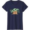 imageStar Wars Grogu and Lucky Green Shamrocks St Patricks Day TShirtNavy Blue