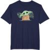 imageStar Wars Grogu and Lucky Green Shamrocks St Patricks Day TShirtNavy Blue