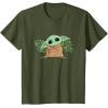 imageStar Wars Grogu and Lucky Green Shamrocks St Patricks Day TShirtOlive Green