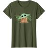 imageStar Wars Grogu and Lucky Green Shamrocks St Patricks Day TShirtOlive Green