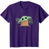 imageStar Wars Grogu and Lucky Green Shamrocks St Patricks Day TShirtPurple