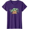 imageStar Wars Grogu and Lucky Green Shamrocks St Patricks Day TShirtPurple