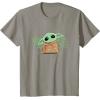 imageStar Wars Grogu and Lucky Green Shamrocks St Patricks Day TShirtSlate Grey