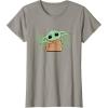 imageStar Wars Grogu and Lucky Green Shamrocks St Patricks Day TShirtSlate Grey