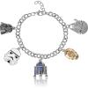 imageSALLY ROSE Star Wars Charm Bracelet for Women Official License 7quot 75quot Star Wars Bracelet with 5 Unique Charms