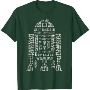 imageNEW Star Wars St Patricks Day Clover Fill Droid R2D2 TShirtDark Green