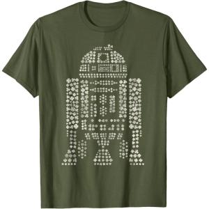 imageNEW Star Wars St Patricks Day Clover Fill Droid R2D2 TShirtOlive Green
