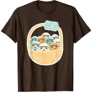 imageStar Wars Easter Egg Stormtroopers in Easter Basket TShirtBrown