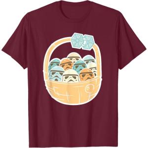 imageStar Wars Easter Egg Stormtroopers in Easter Basket TShirtBurgundy