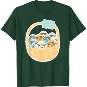 imageStar Wars Easter Egg Stormtroopers in Easter Basket TShirtDark Green