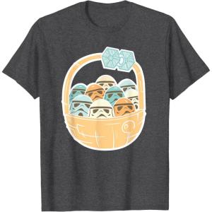 imageStar Wars Easter Egg Stormtroopers in Easter Basket TShirtDark Heather Grey