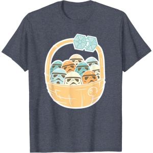 imageStar Wars Easter Egg Stormtroopers in Easter Basket TShirtHeather Blue