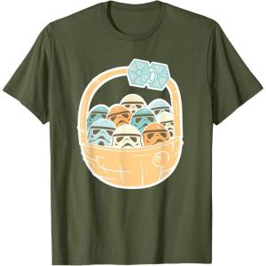 imageStar Wars Easter Egg Stormtroopers in Easter Basket TShirtOlive Green
