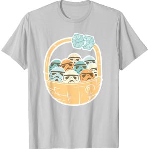 imageStar Wars Easter Egg Stormtroopers in Easter Basket TShirtSilver Grey