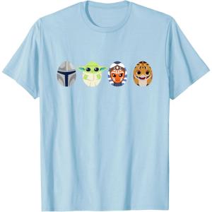 imageStar Wars The Mandalorian Grogu Ahsoka LothCat Easter Eggs TShirtBaby Blue