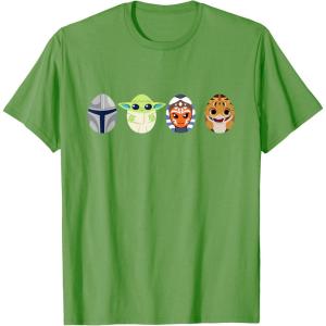 imageStar Wars The Mandalorian Grogu Ahsoka LothCat Easter Eggs TShirtGrass Green