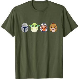 imageStar Wars The Mandalorian Grogu Ahsoka LothCat Easter Eggs TShirtOlive Green