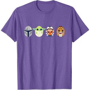 imageStar Wars The Mandalorian Grogu Ahsoka LothCat Easter Eggs TShirtPurple Heather