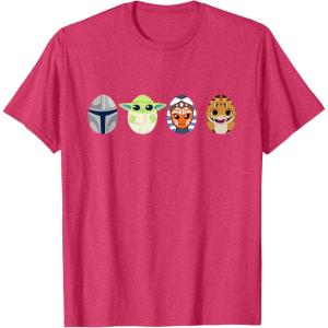 imageStar Wars The Mandalorian Grogu Ahsoka LothCat Easter Eggs TShirtRed Heather