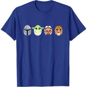 imageStar Wars The Mandalorian Grogu Ahsoka LothCat Easter Eggs TShirtRoyal Blue