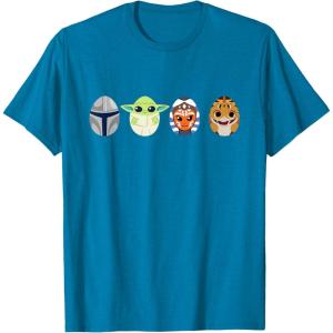 imageStar Wars The Mandalorian Grogu Ahsoka LothCat Easter Eggs TShirtSapphire Blue