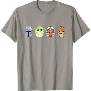 imageStar Wars The Mandalorian Grogu Ahsoka LothCat Easter Eggs TShirtSlate Grey