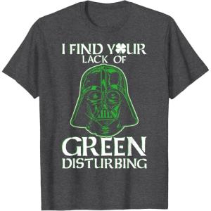 imageStar Wars Vader Lack Of Green St Patrick TShirtDark Heather Grey