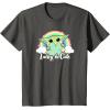 imageStar Wars St Patricks Day Grogu Rainbow Lucky ampamp Cute TShirtAsphalt Grey