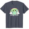 imageStar Wars St Patricks Day Grogu Rainbow Lucky ampamp Cute TShirtHeather Blue