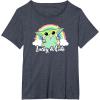 imageStar Wars St Patricks Day Grogu Rainbow Lucky ampamp Cute TShirtHeather Blue