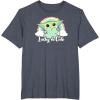 imageStar Wars St Patricks Day Grogu Rainbow Lucky ampamp Cute TShirtHeather Blue