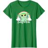 imageStar Wars St Patricks Day Grogu Rainbow Lucky ampamp Cute TShirtKelly Green