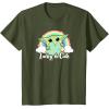 imageStar Wars St Patricks Day Grogu Rainbow Lucky ampamp Cute TShirtOlive Green