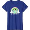 imageStar Wars St Patricks Day Grogu Rainbow Lucky ampamp Cute TShirtRoyal Blue