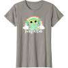 imageStar Wars St Patricks Day Grogu Rainbow Lucky ampamp Cute TShirtSlate Grey