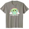 imageStar Wars St Patricks Day Grogu Rainbow Lucky ampamp Cute TShirtSlate Grey